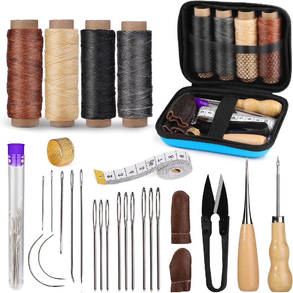 Sewing Tas - BUDDUR Deri Dikiş alet takımı Mumlu