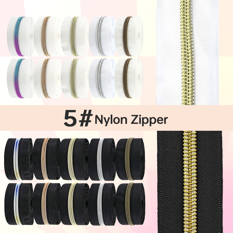 Textile And Sewing Supply - 5/10/20 Metre Siyah/Beyaz Fermuar Bandı 5