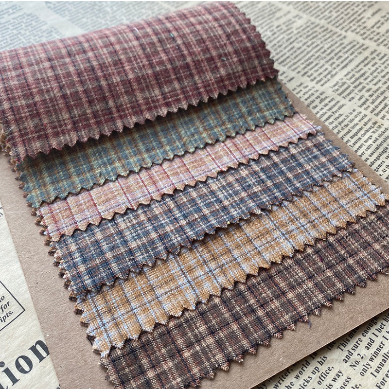 Vintage Sewing Textile - Pamuklu Ekose Kumaş 100x145cm Vintage Tartan